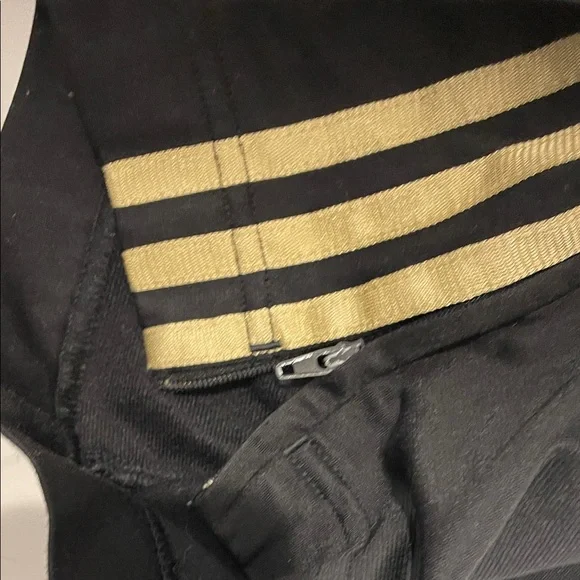 Adidas men’s gold striped vintage zipped ankle track pants - Picture 3 of 7